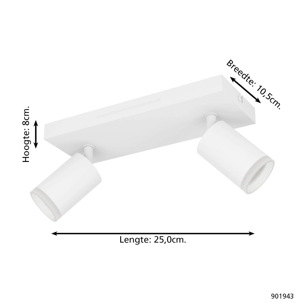 Intelligenter Aufbaustrahler Melitello-Z weiß 2-flammig Eglo 9008606358144