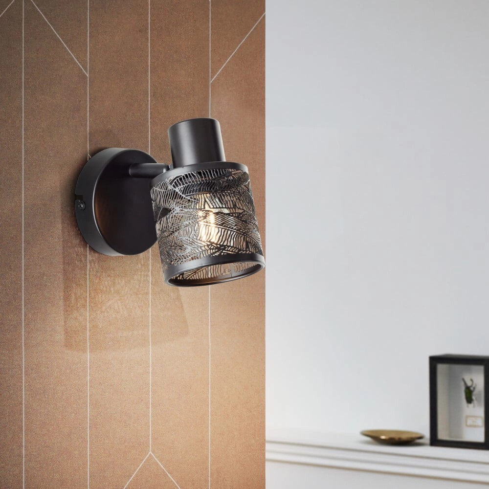 Schwarze Wandlampe Bano Brilliant 4004353413469