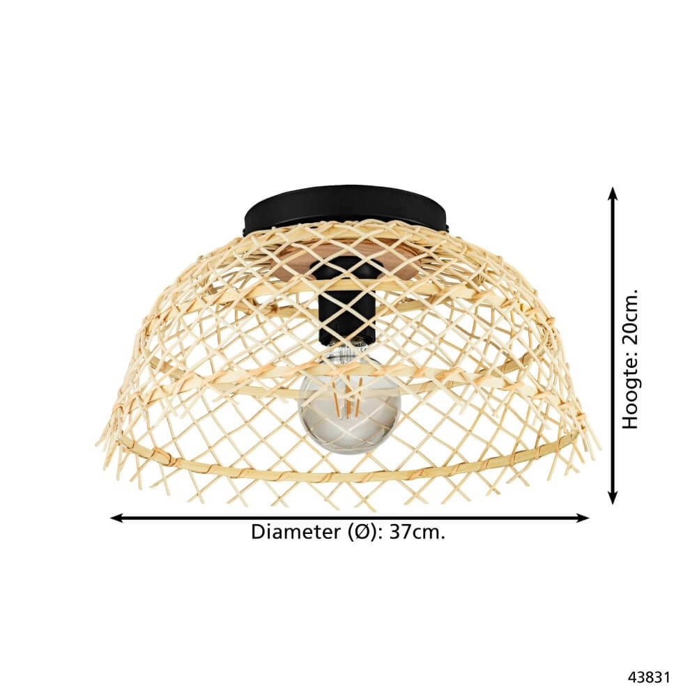 Deckenleuchte aus Rattan Ausnby Ø 37cm Eglo 9002759438319