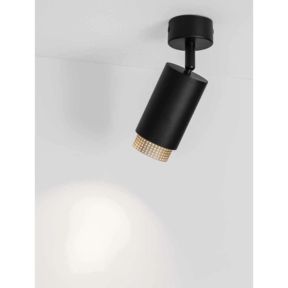 Deckenstrahler Nessi Orientierbares Schwarz mit Gold