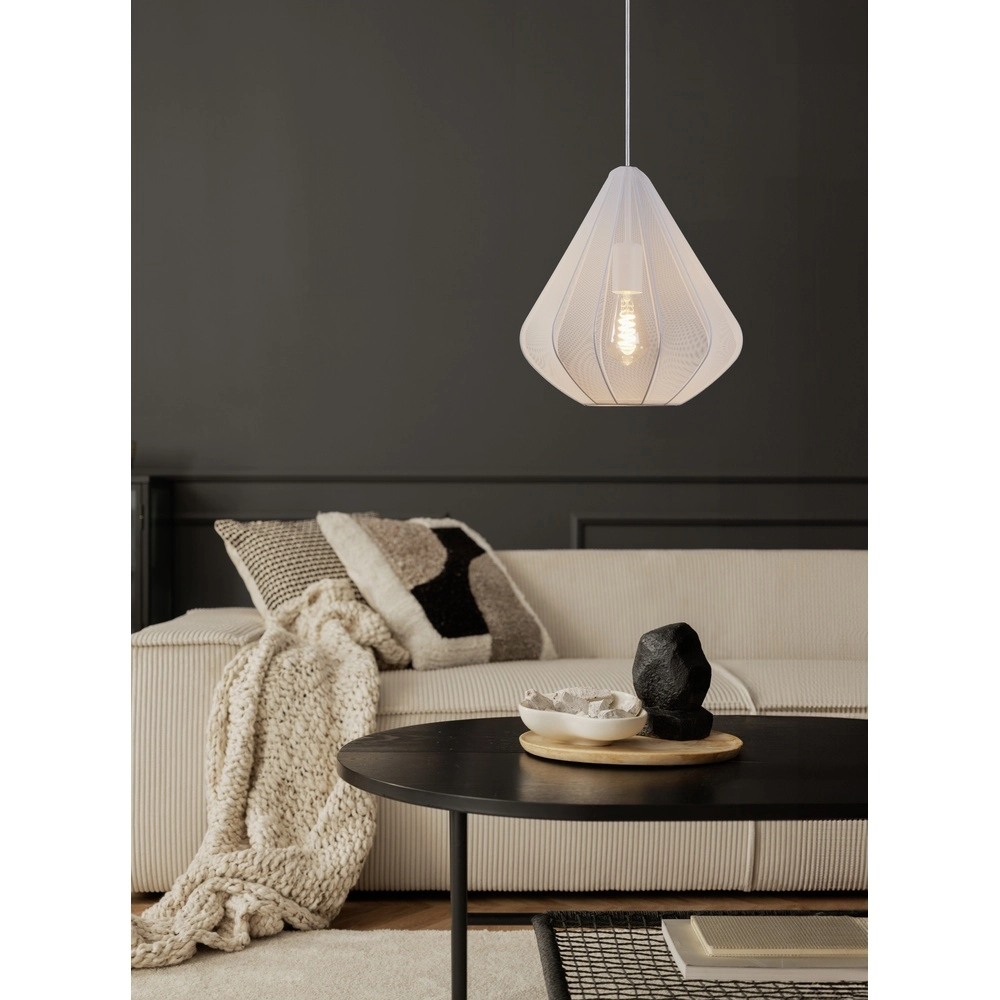 Pendellampe Ø 33 cm Dolwen Weiß - Japandi Eglo 9002759439965