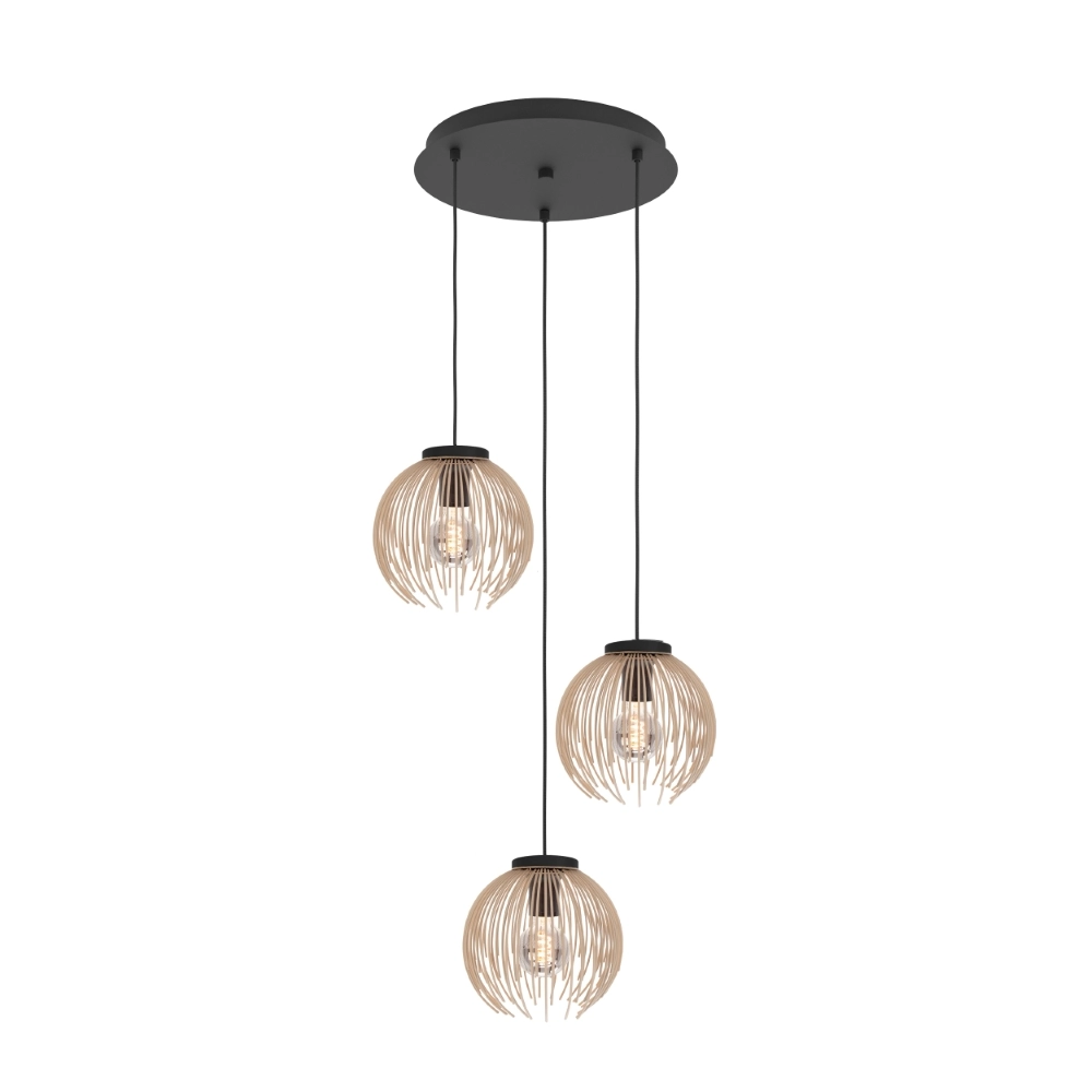 Design-Pendelleuchte Alhabia 3-flammig Ø 49,5 sandbraun Stars of Light 9008606353125