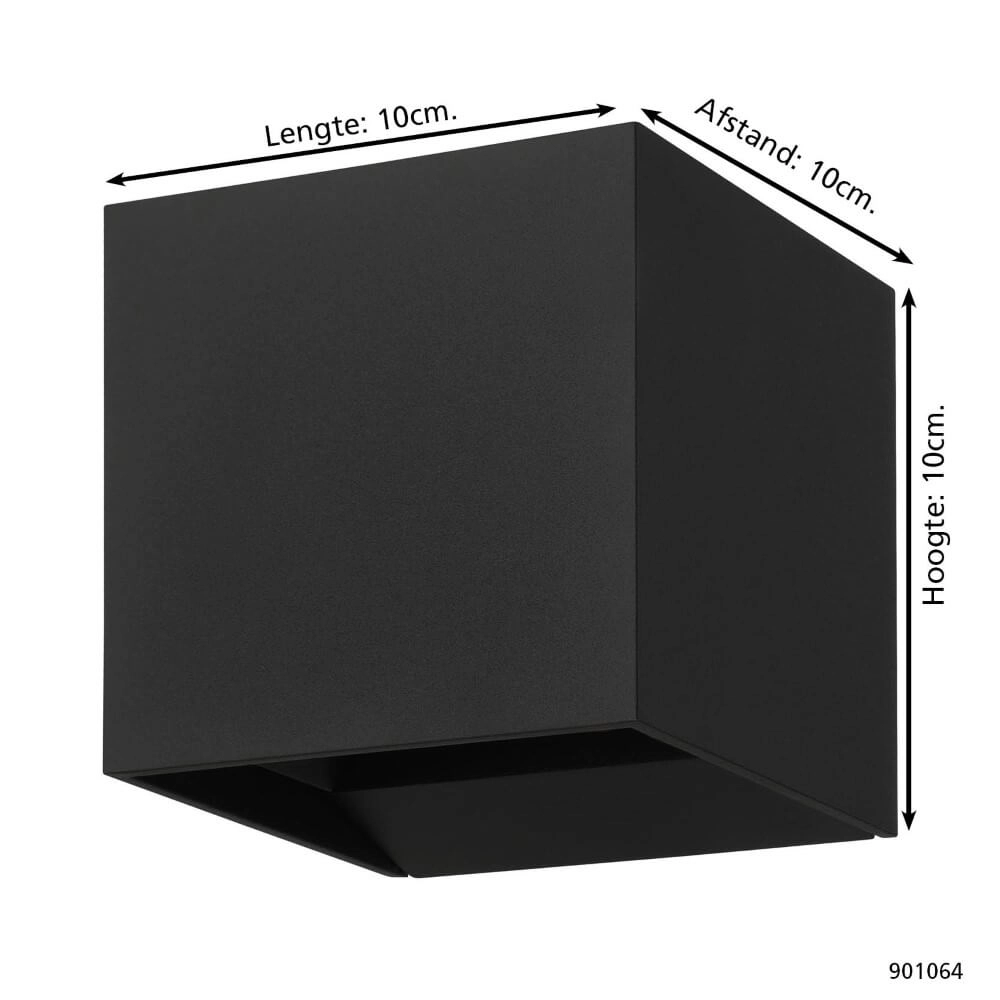 Wandstrahler Calpino 3 schwarz 10x10x10cm Eglo 9008606297665