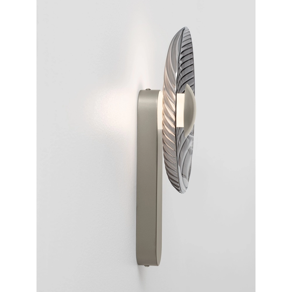 Design-Wandlampe Lavina silbergrau mit Rauchglas Ø 25 cm Lyora 5212063501409