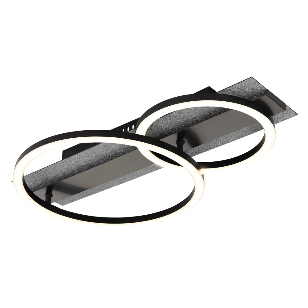 Schwarze Deckenlampe Norberto 2 Ringe Globo 9007371566839
