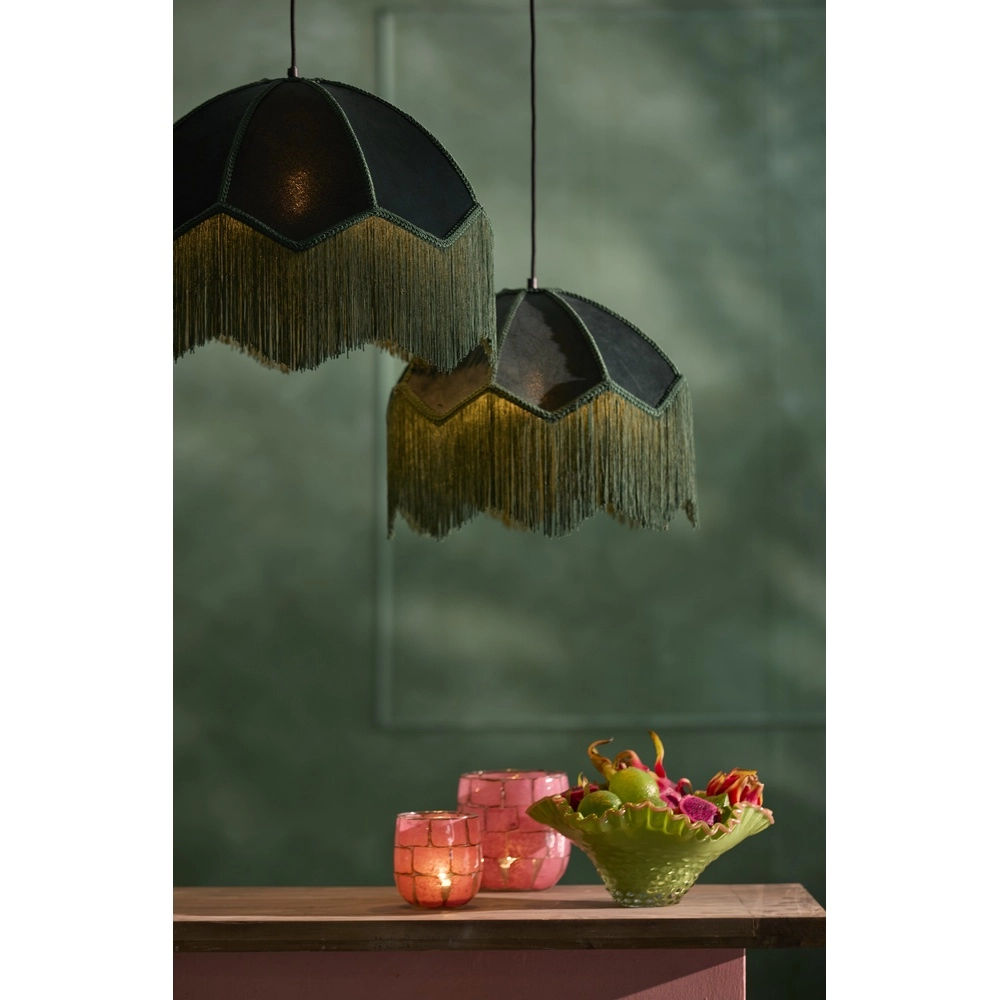 Pendellampe Malacia Ø 40cm – Samtgrün Light & Living 8717807759261
