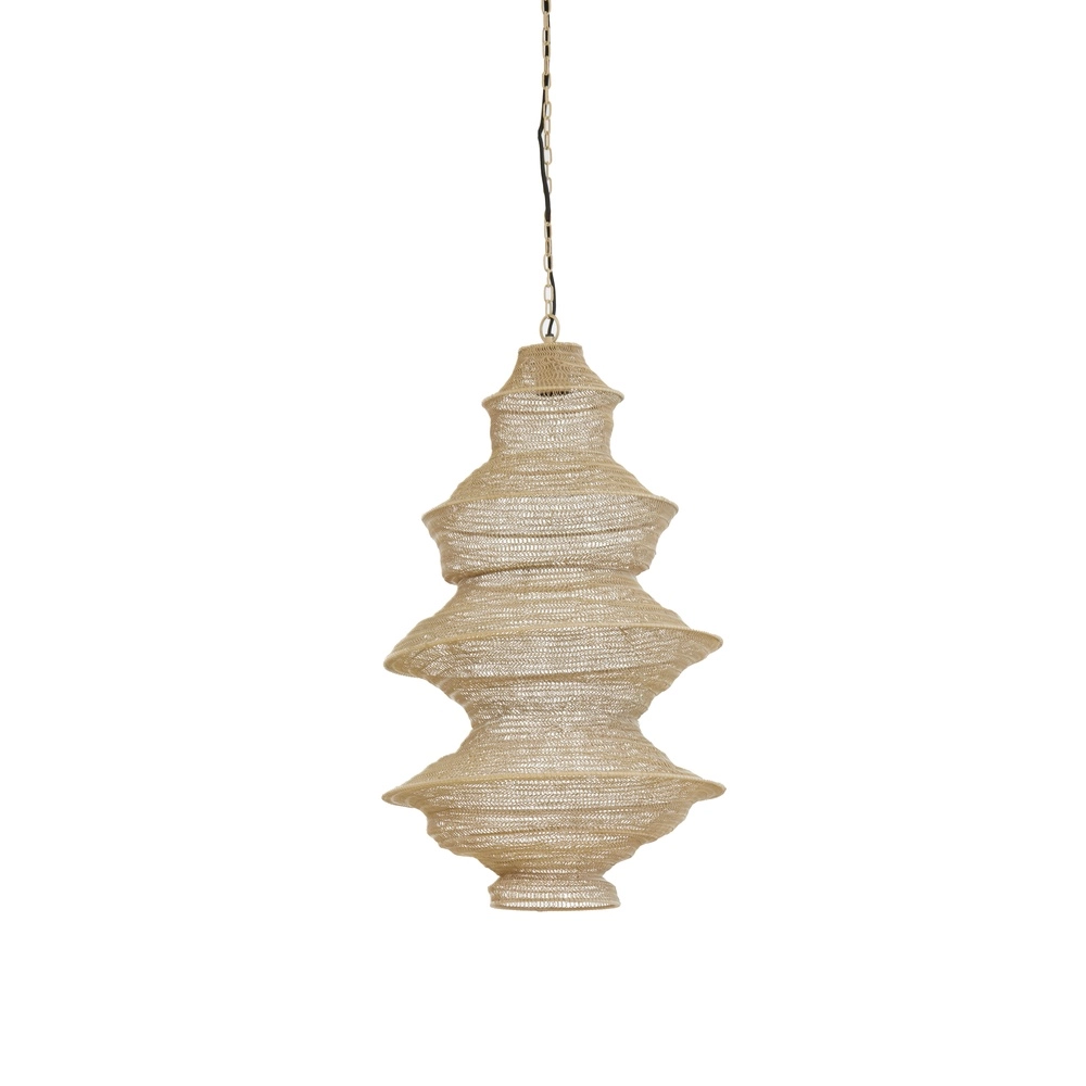 Metallnetz-Pendellampe Nakisha Ø 40cm – Sand