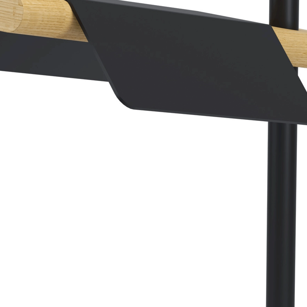 Schreibtischlampe Ermua schwarz mit Holz Eglo 9002759988371
