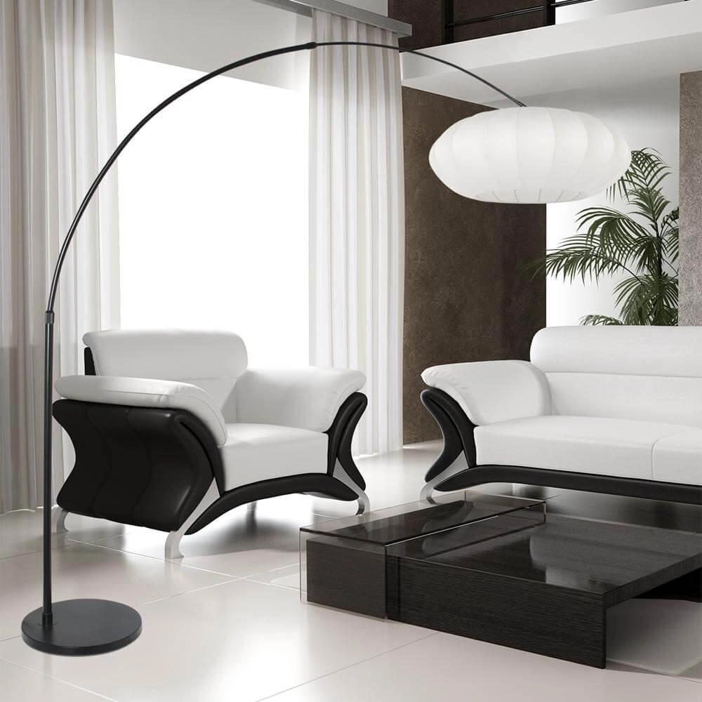Bogenlampe Sparkled Light schwarz mit weißer Kapuze Steinhauer 8712746173123