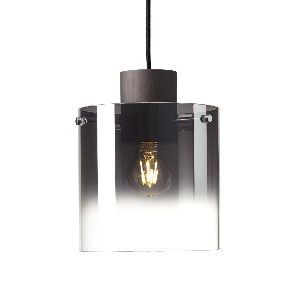 Hängelampe Beth E27 schwarz mit Rauchglas Brilliant 4004353358470