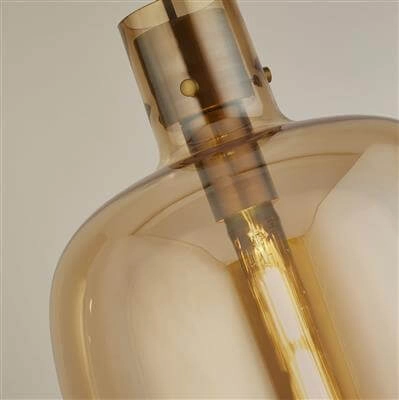 Hängelampe Glas Barrel rotes Kupfer mit bernsteinfarbenem Glas Searchlight 5053423188362