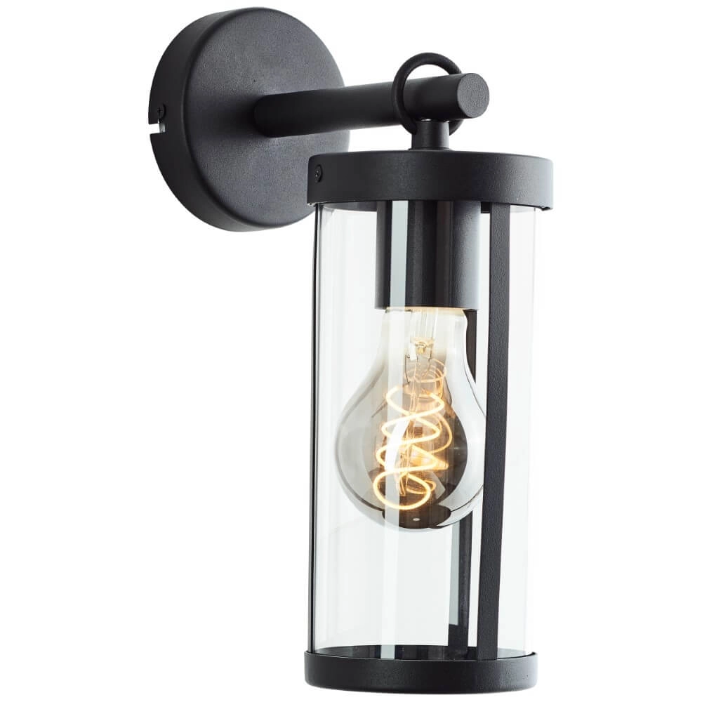 Schwarze Wandlampe Sidney Transparentes Glas
