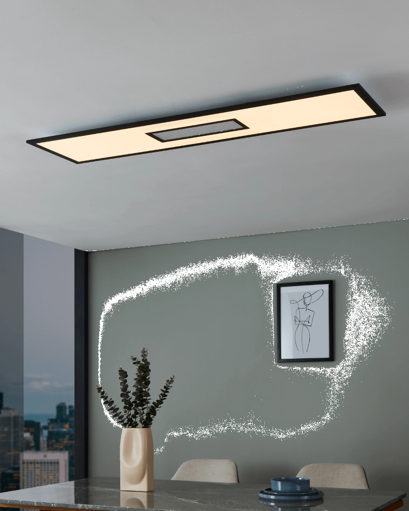 Schwarze LED-Deckenleuchte Bordonara 120x30 Eglo 9008606244744