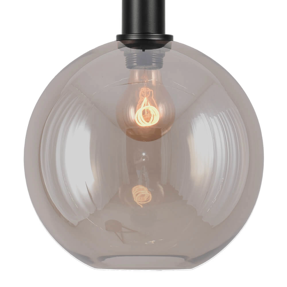 Hängelampe Ø 25cm Bella 2 Schwarz mit goldenem Glas Masterlight 8718121334301