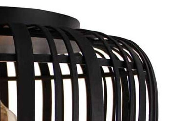Schwarze Deckenlampe Woodrow Rattan Brilliant 4004353391811