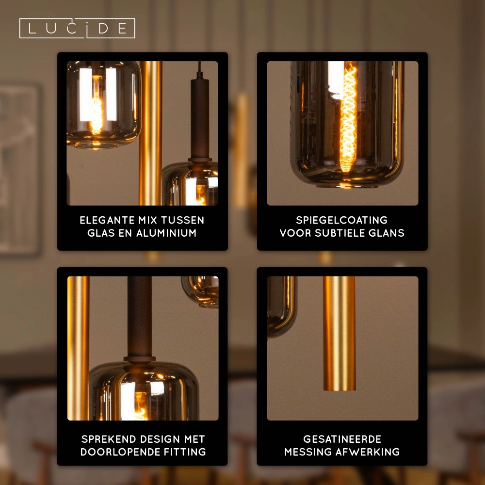 Pendellampe Joanet 6-Licht Gold Lucide 5411212452931