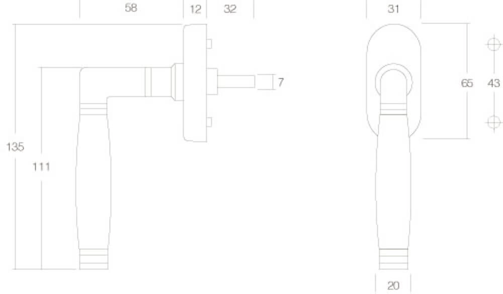 Griff für Fenster Ton 222 nickel matt Intersteel 8714186116630