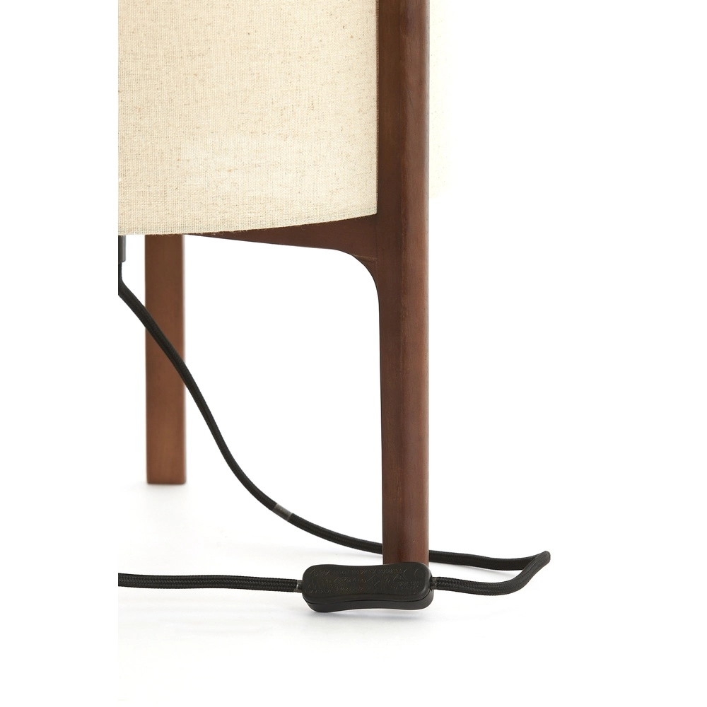Tischlampe Litto Ø 22cm – Walnuss mit Naturleinen Light & Living 8717807792671