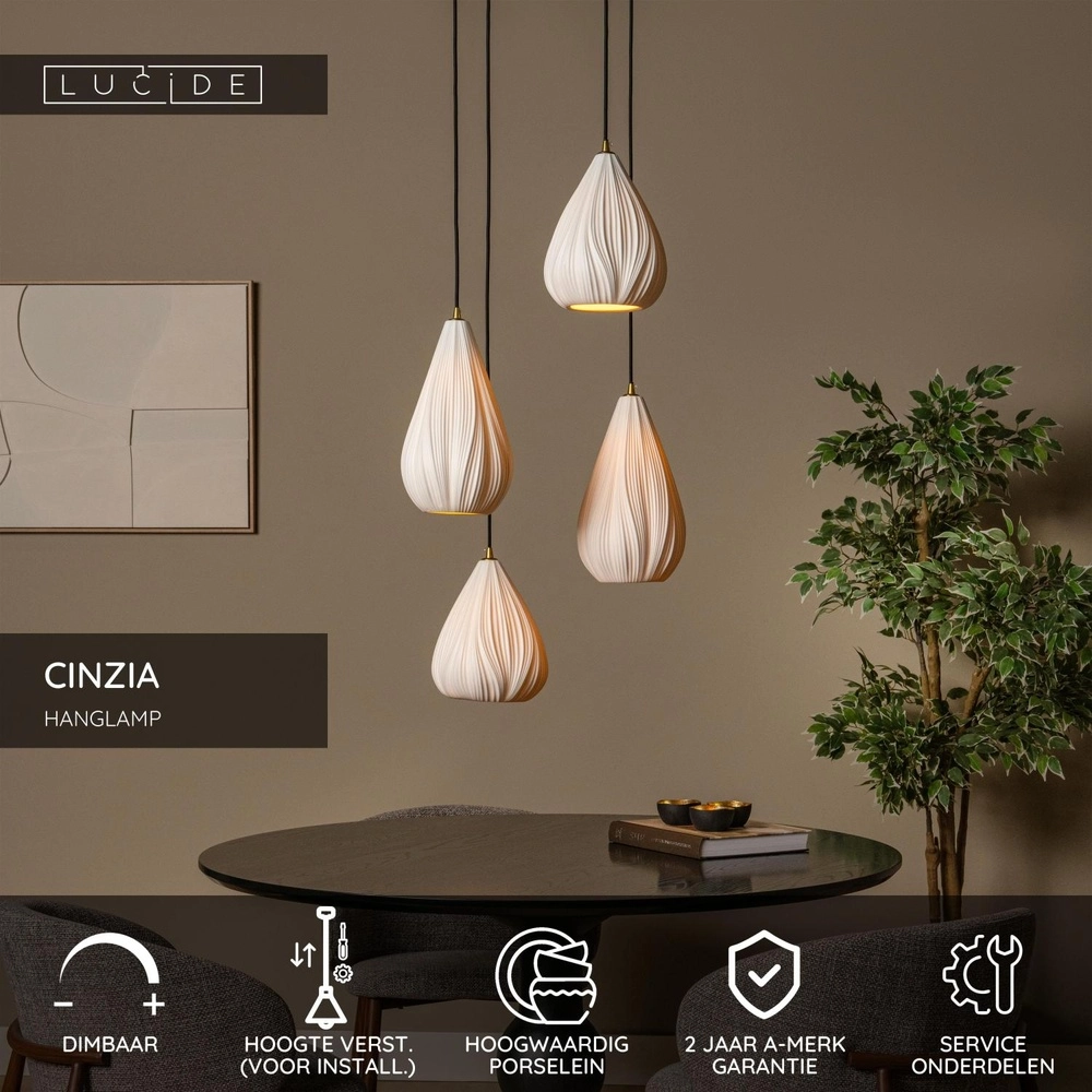Design-Pendellampe Cinzia weiße Ø 55,5 cm Lucide 5411212135001