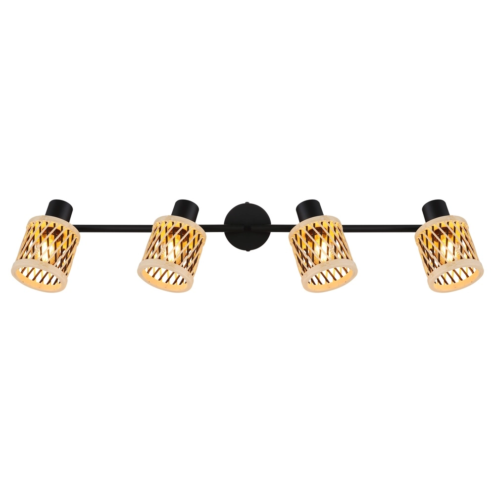 Wandlampe Mali 4-helliges Schwarz mit Kappen Globo 9007371522729