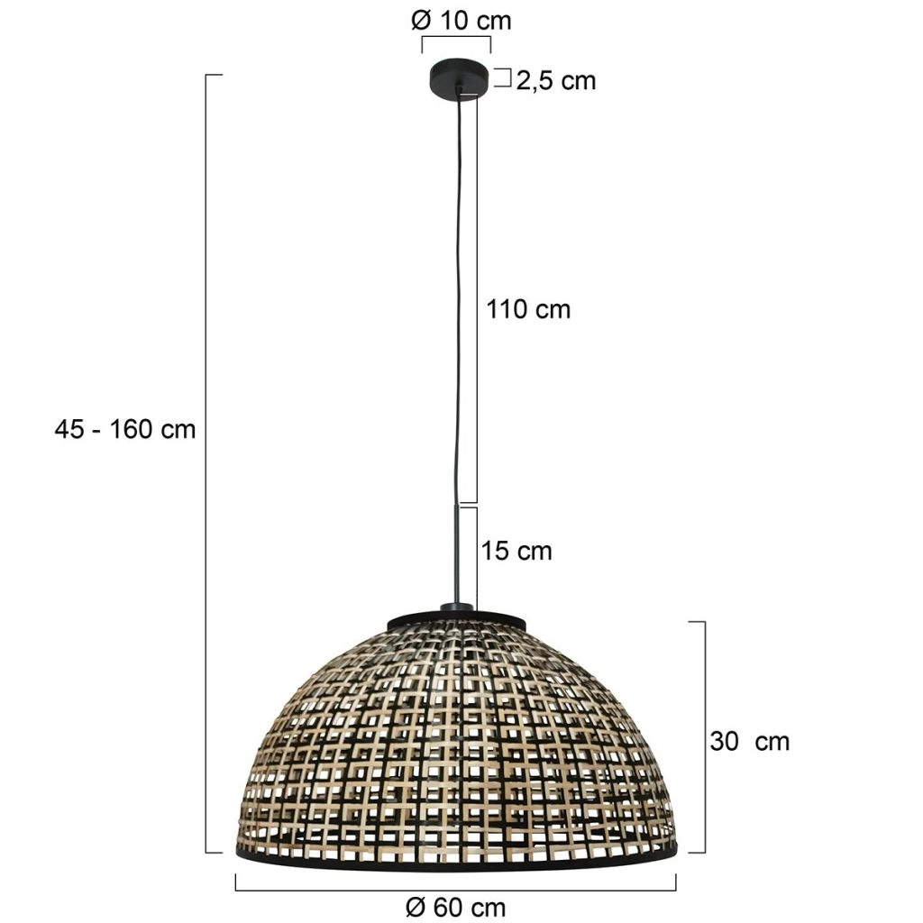 Pendellampe Nox Light mit Bambusschatten Ø60 cm Steinhauer 8712746182712