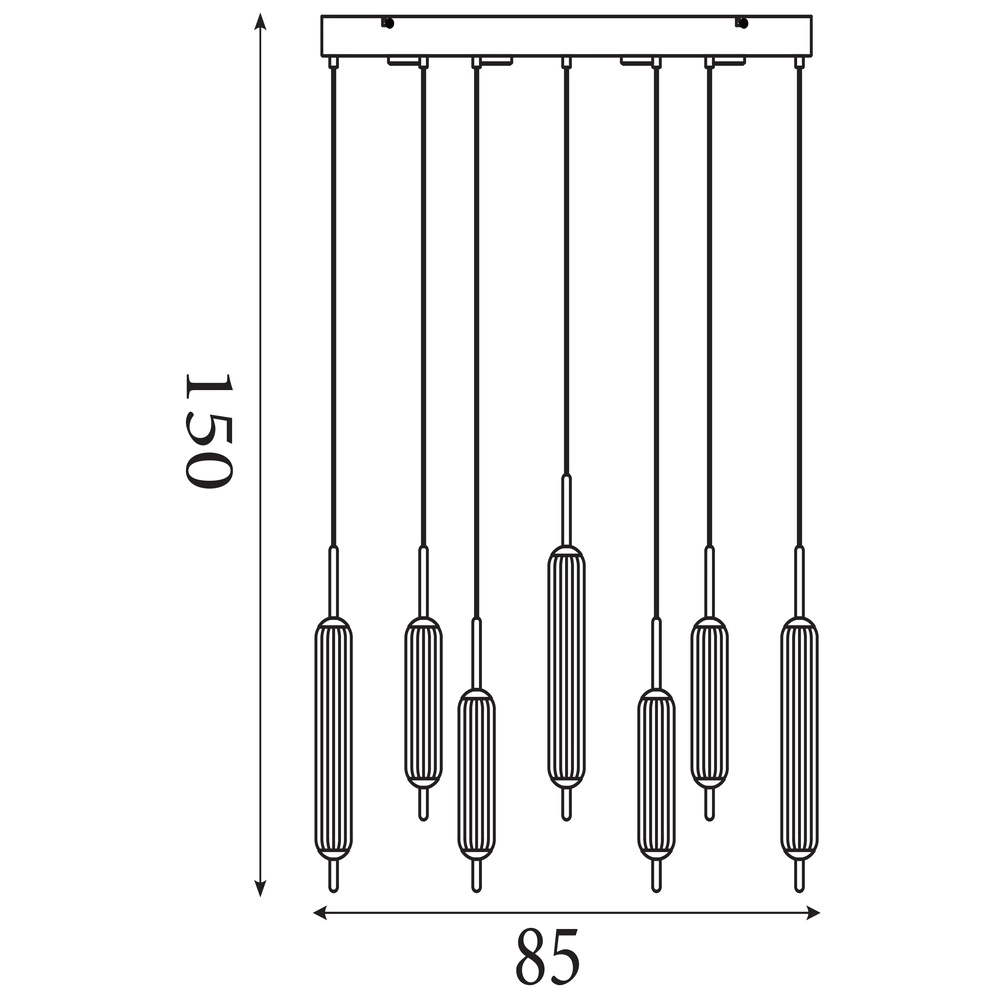 Einzigartige Pendelleuchte Cattail 7-flammiges Bubble-Glas Searchlight 5053423301273