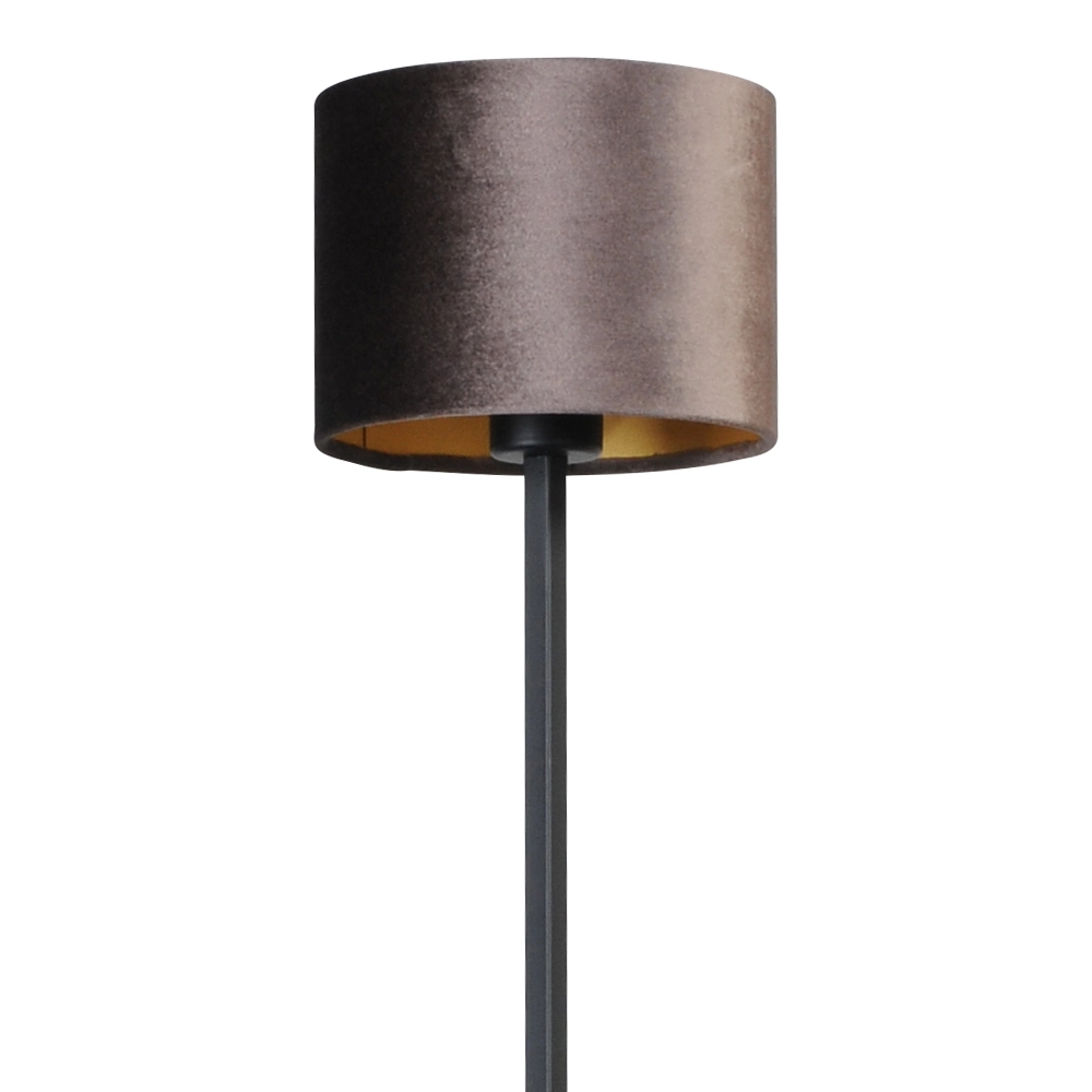Schwarze Stehlampe Venus 175cm mit braunem Lampenschirm Masterlight 8718121204321