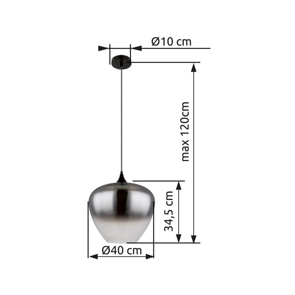 Schwarze Pendelleuchte Maxy Einzel Ø 29cm Globo 9007371446902