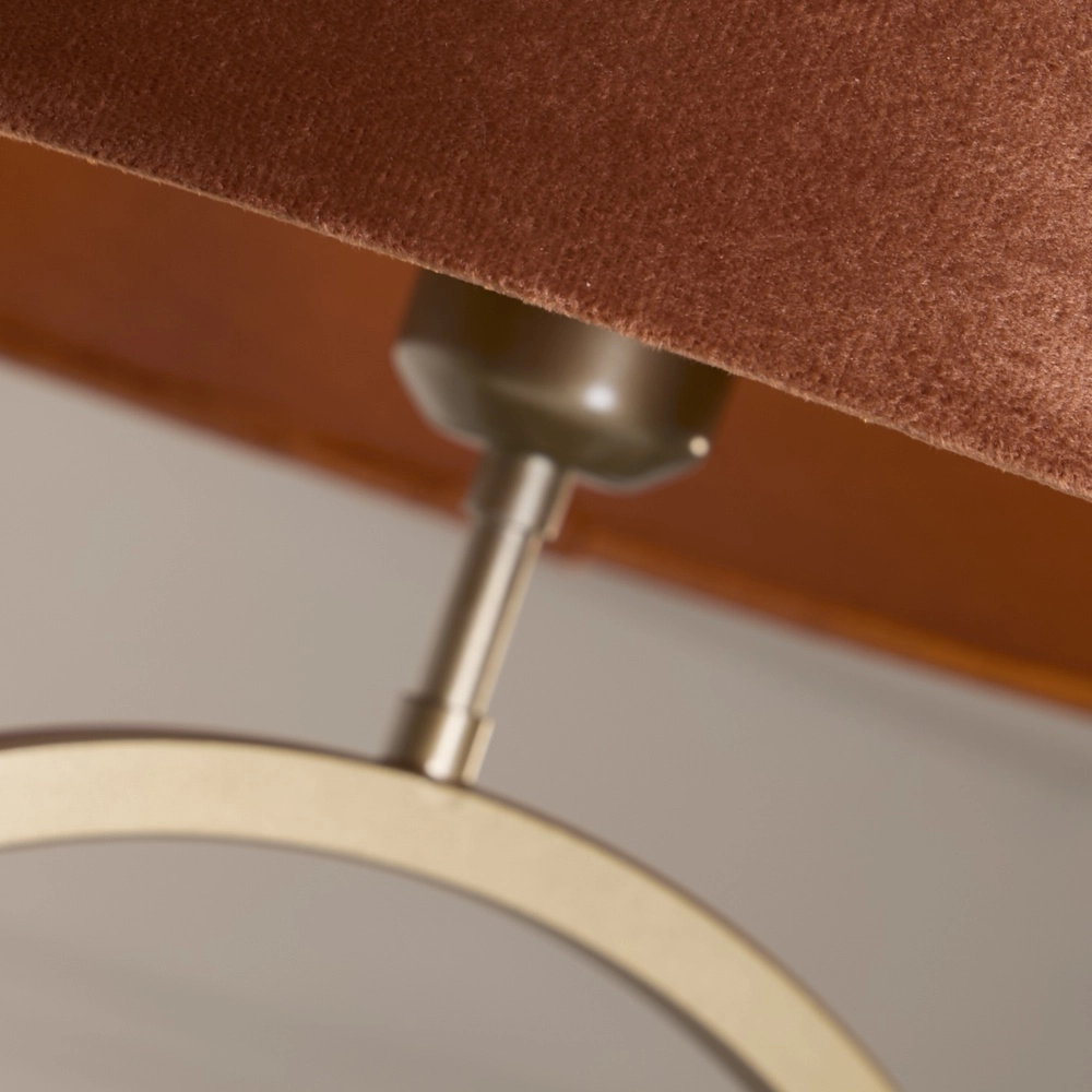 Tischlampe Elegant Bronze mit orangefarbener Kappe Searchlight 5053423304991