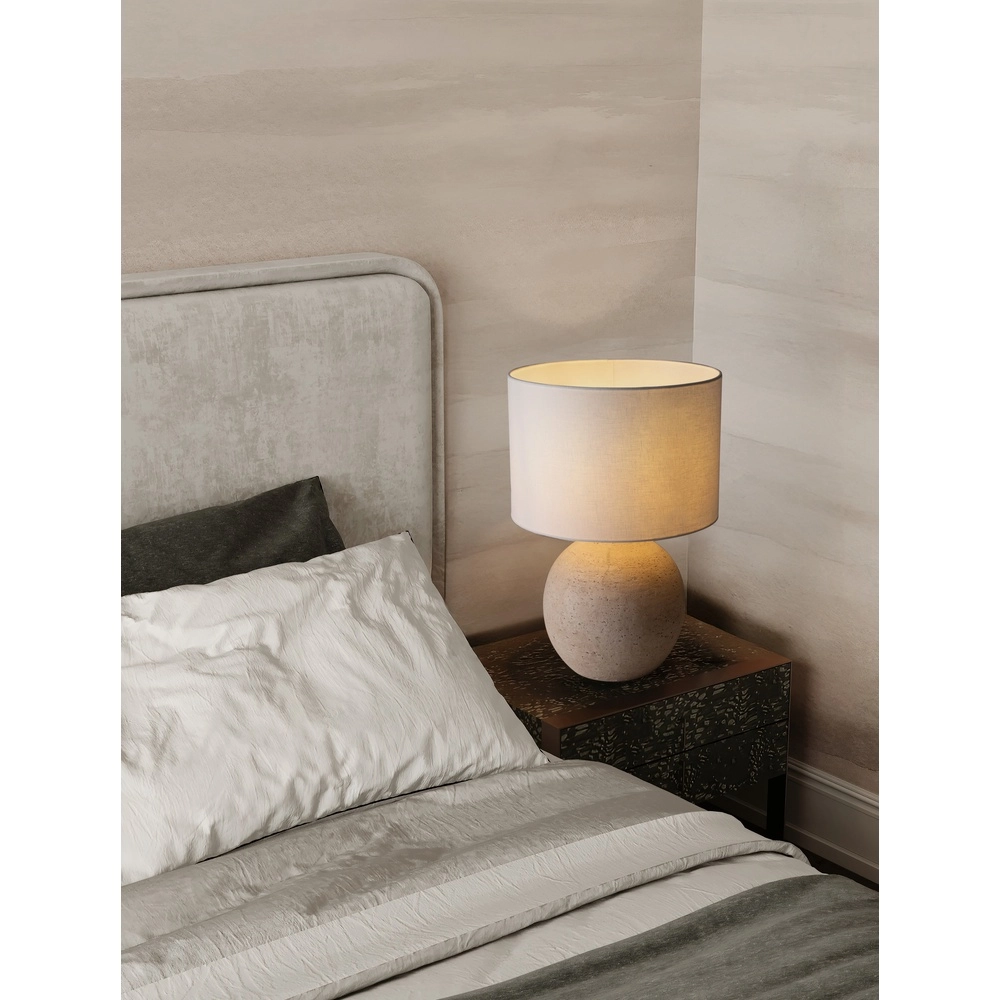 Tischlampe Nagomi Beige mit cremefarbener Kapuze Lyora 5212017468222