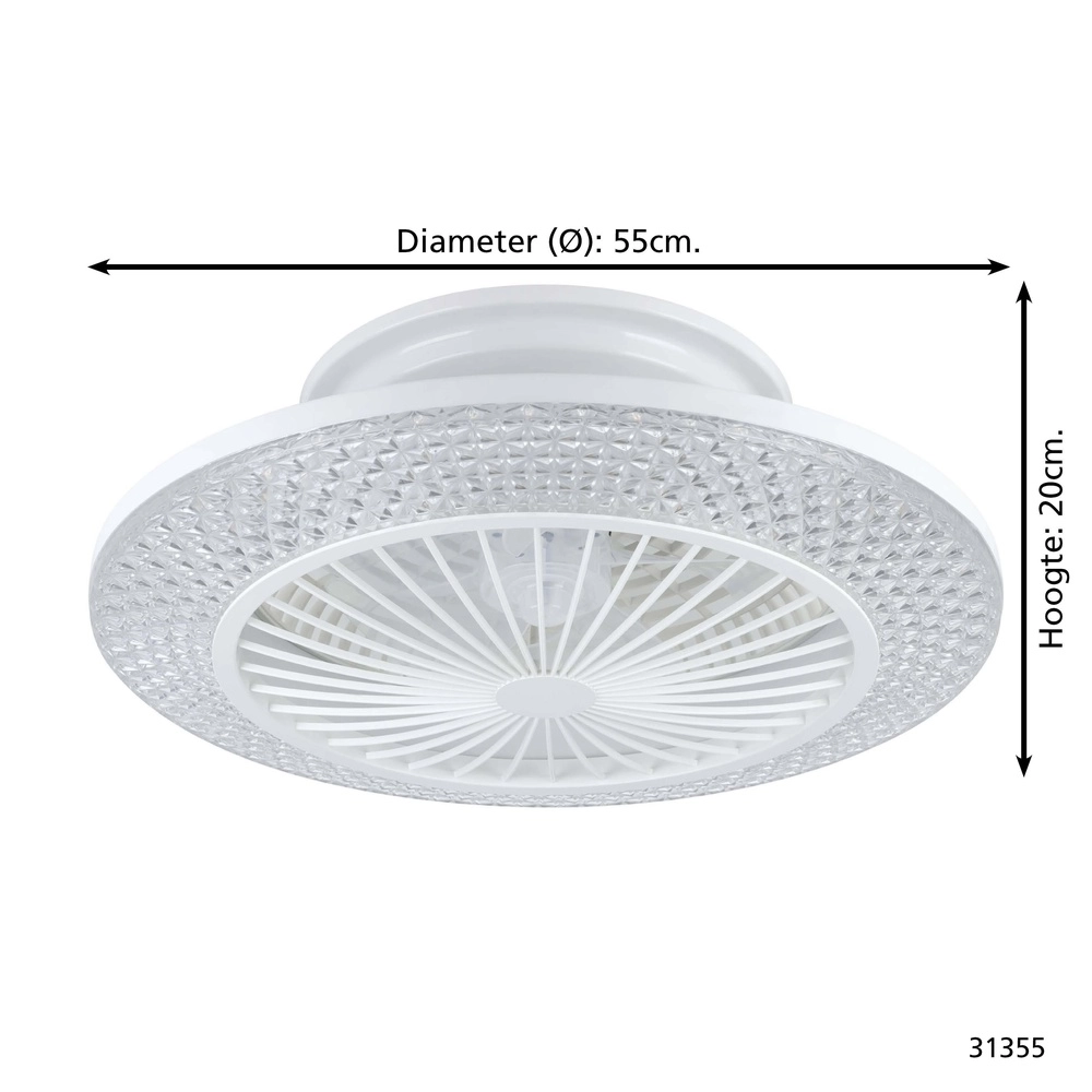 Deckenventilator Malinska weiß Ø 55cm Eglo 9002759313555