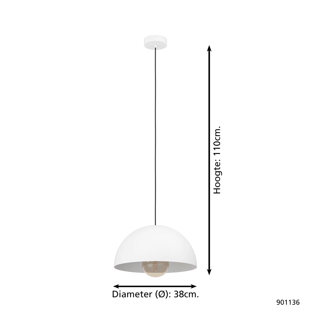Weiße Pendellampe Gaetano Ø 38cm - E27 Eglo 9008606312634