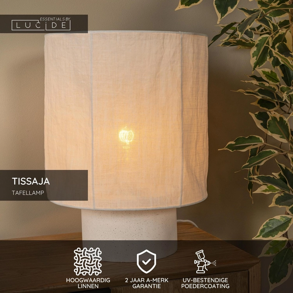 Tischlampe Tissaja Ø 30 cm weiß Lucide 5411212061607