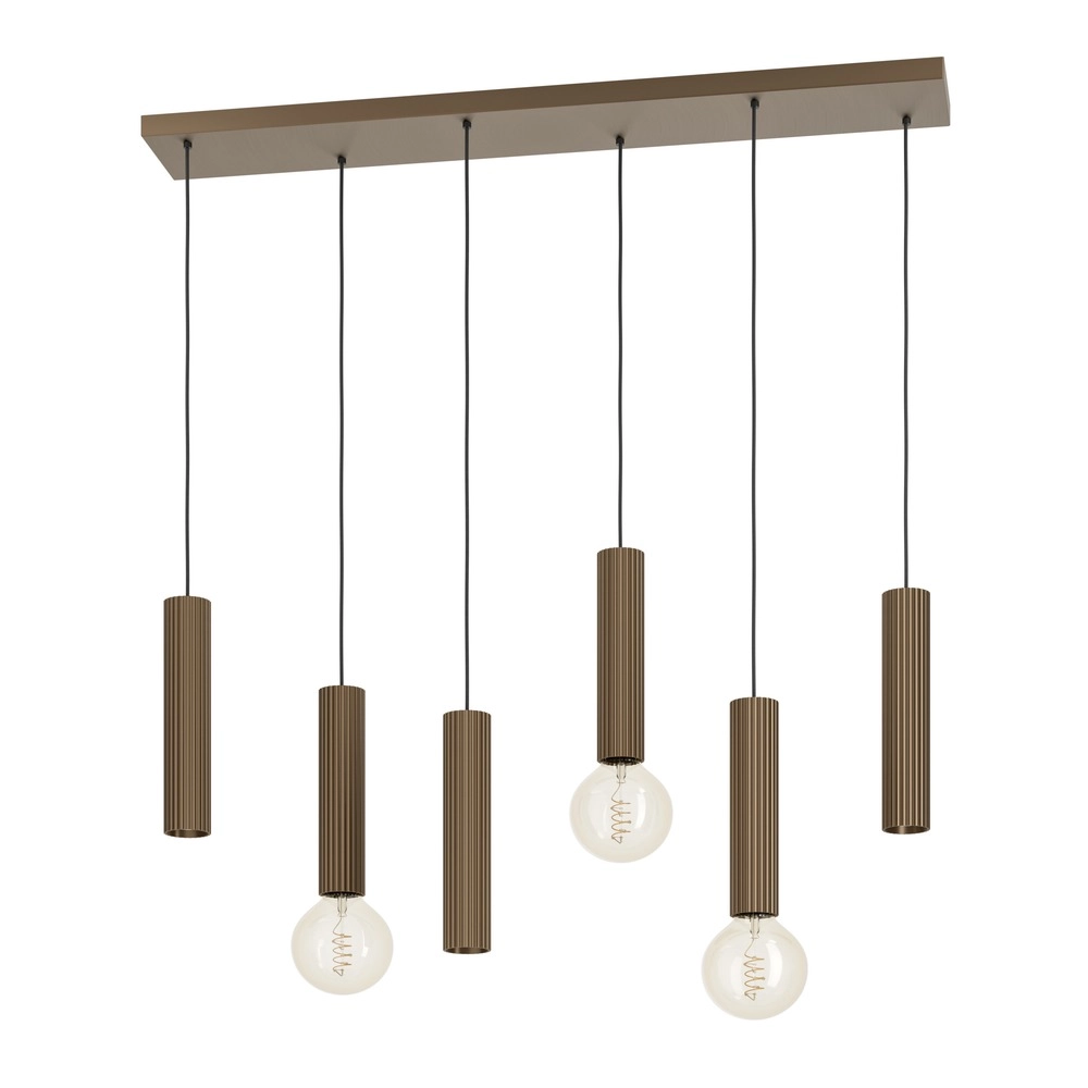 Design-Pendellampe Fariolo 6-Licht Bronze Gerade