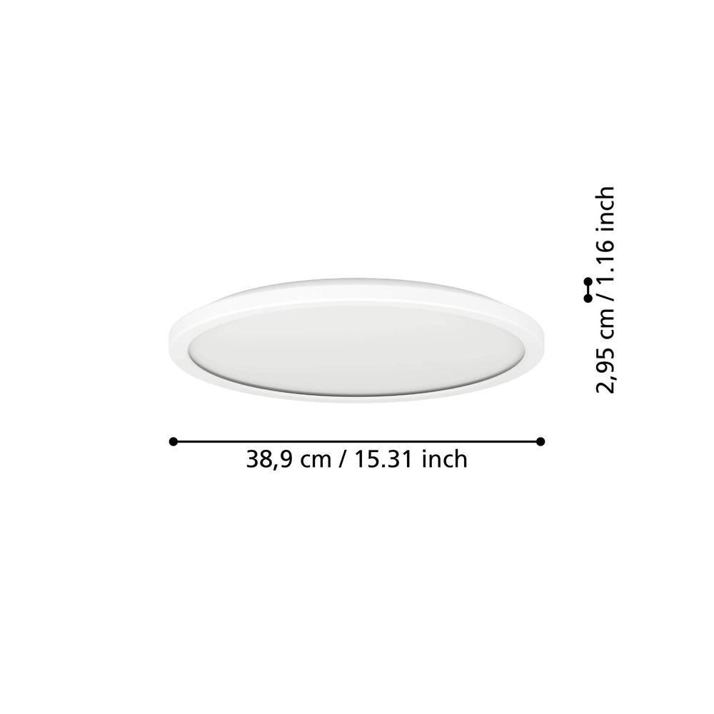 Badezimmerlampe mit Fernbedienung Rovito-R rund - weiß - Ø 38,9 cm Eglo 9008606330027