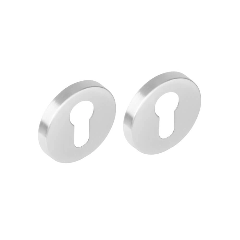 Set mit 2 Zylinder-Rosetten Tira rund mit Grat Edelstahl Intersteel 8714186694244
