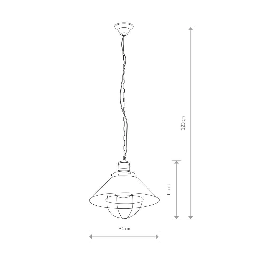 Ländliche Hängelampe Garret Ø 34cm Lyora 5903139644396