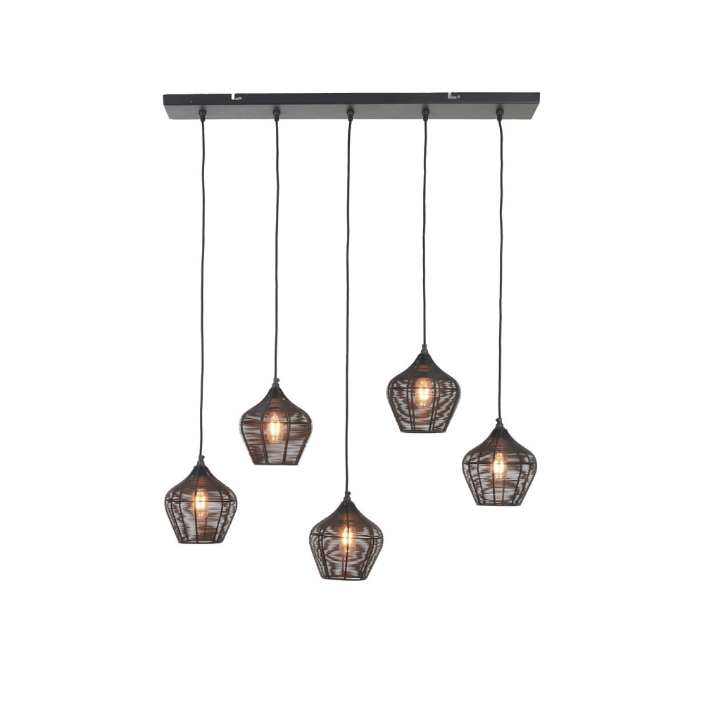 Pendellampe Alvaro 5-Licht Schwarz Light & Living 8717807635619