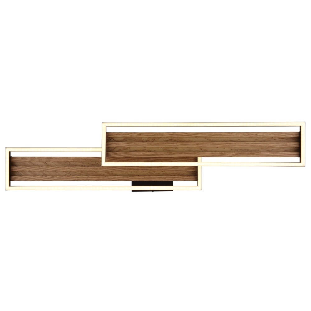 Moderne Deckenlampe Dakari I Schwarz mit Holz 90 cm Globo 9007371528783
