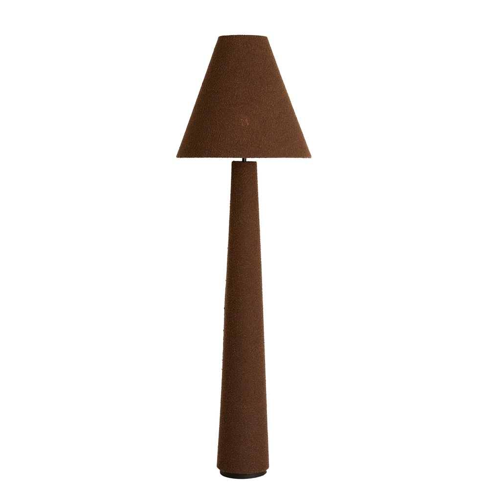 Stehlampe Devia Ø 50cm – bouclé – braun Light & Living 8717807759520