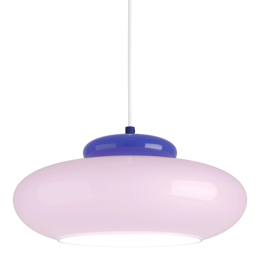 Design-Pendellampe Berardelli Rosa mit blauem Ø 32 cm