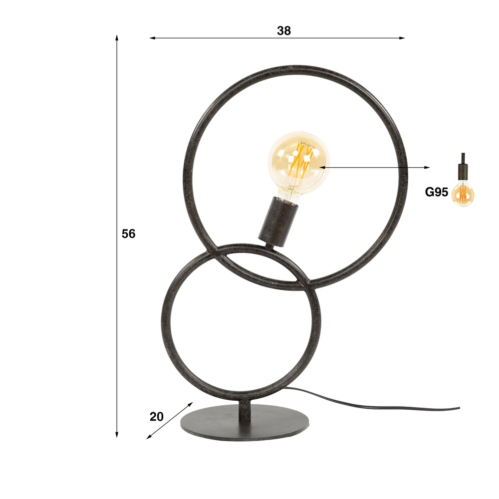 Design-Tischlampe Loop schwarz – 1x E27 Lyora 8716803511033