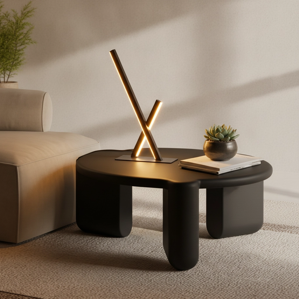 Design-Tischleuchte Gratta schwarz