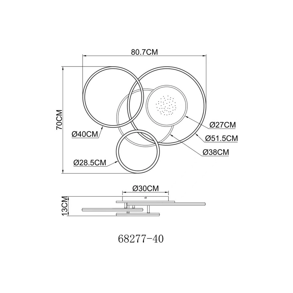 Moderne Deckenlampe Johnson Silbergrau 80,7 cm Globo 9007371583553