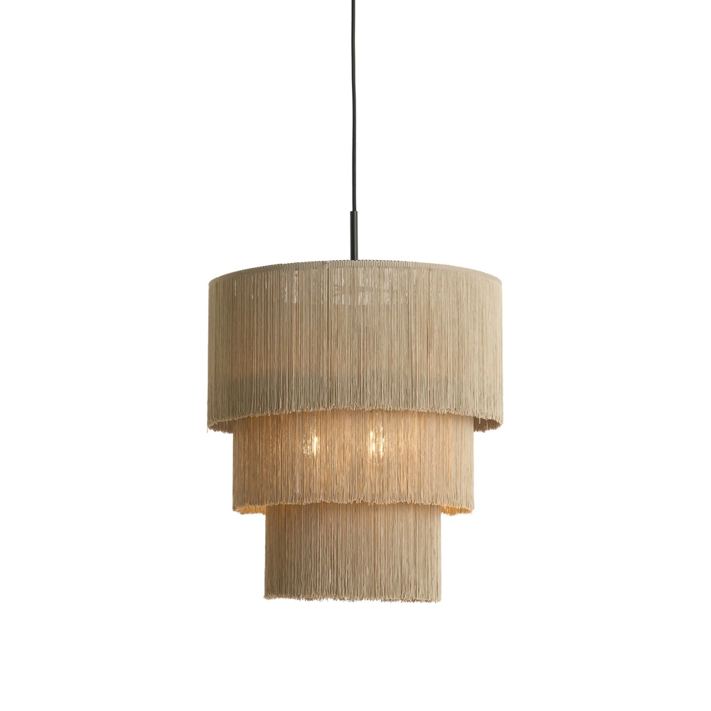 Schnur-Pendellampe Malaika Ø 45cm – taupe Light & Living 8717807816391