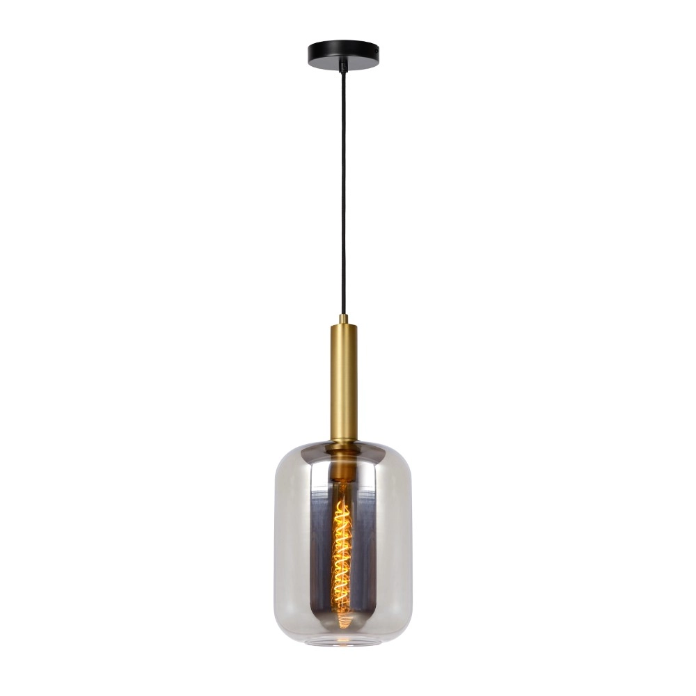 Design-Pendellampe Joanet Ø 22 cm Gold und Rauchglas