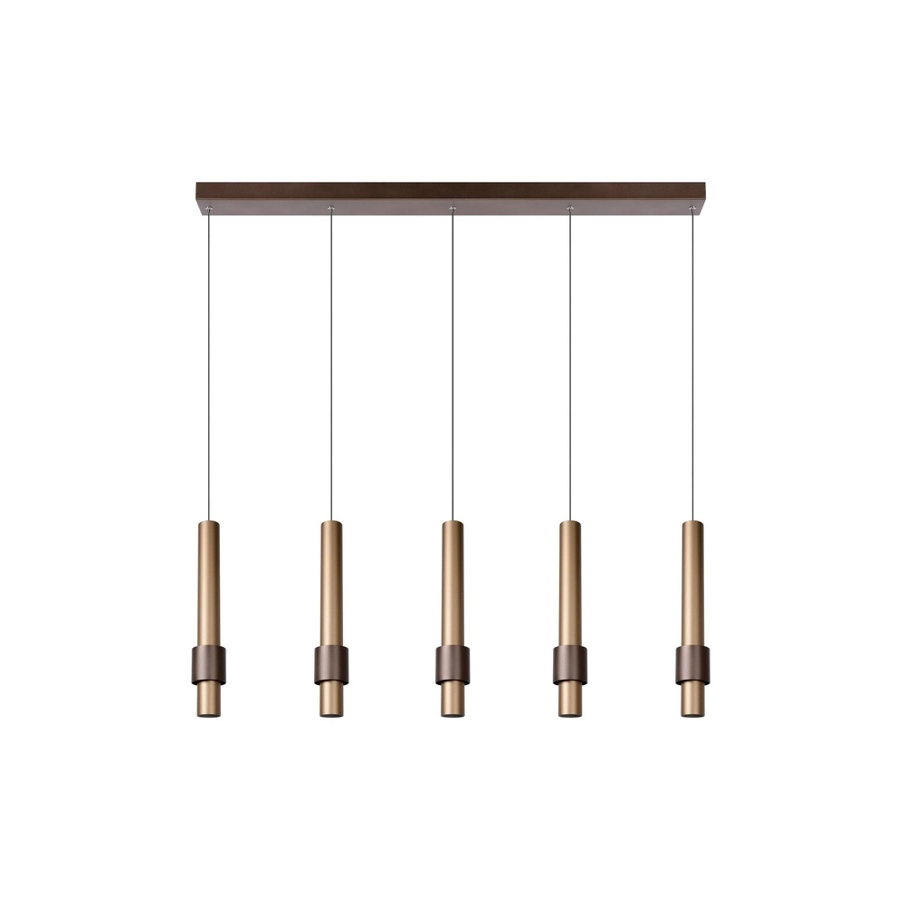 Elegante Pendellampe Margary 5-helles Kaffeebraun