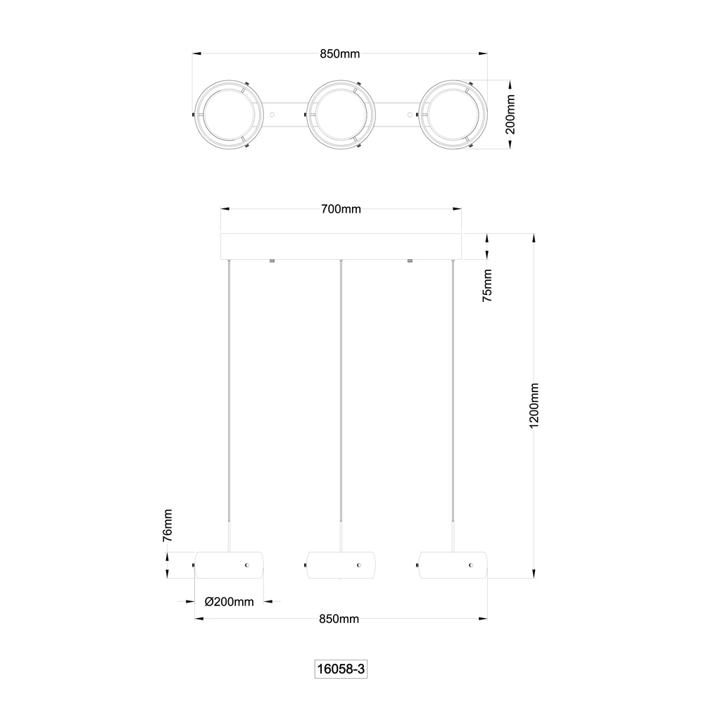 Design-Pendellampe Livion Schwarz Globo 9007371589128