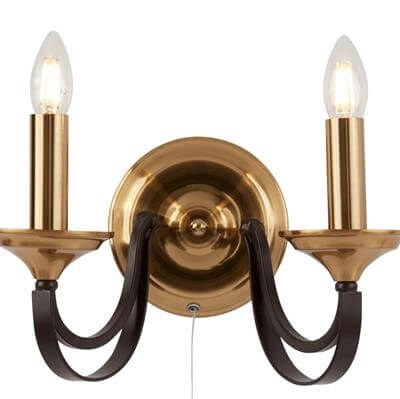 Klassische Wandleuchte Belfry Goldbronze Searchlight 5053423135748