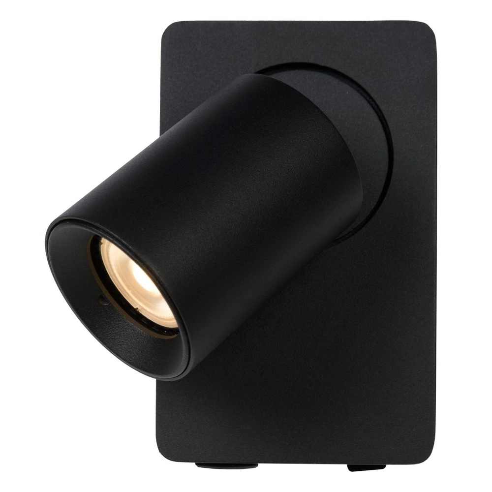 Nachttischlampe Nigel mit USB-Ladepunkt schwarz Lucide 5411212092731